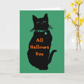 黒猫を用心して下さい カード (黄色い花)