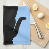 黒猫を用心して下さい キッチンタオル (四つ折り)