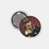 黒猫を腕に抱いた少女 マグネット (正面/裏面)