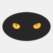 黒猫を見た男 楕円形シール (正面)