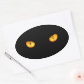 黒猫を見た男 楕円形シール (封筒)