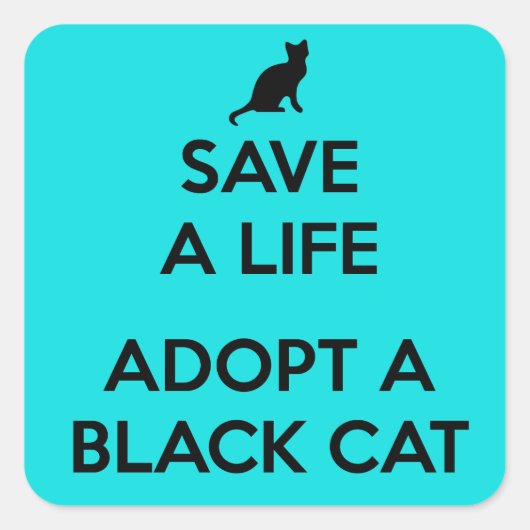 黒猫を飼う スクエアシール (正面)