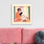 黒猫を飼っている少年、ジェシー・ウィルコック・スミス キャンバスプリント (インサイチュ (リビング))