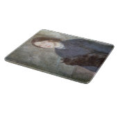 黒猫を飼っている若い女性(Gwen John著) カッティングボード (角)