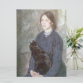 黒猫を飼っている若い女性（Gwen John著） カード (スタンド正面)