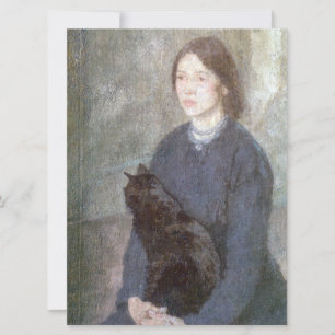 黒猫を飼っている若い女性(Gwen John著) カード