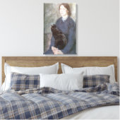 黒猫を飼っている若い女性（Gwen John著） キャンバスプリント (インサイチュ (寝室))