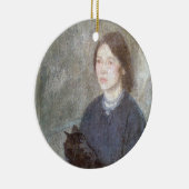 黒猫を飼っている若い女性（Gwen John著） セラミックオーナメント (右)