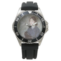 黒猫を飼っている若い女性（Gwen John著）