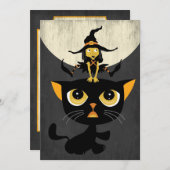 黒猫を飼遊う小さな魔女のうるう蛙 招待状 (正面/裏面)