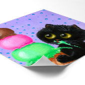 黒猫アイスクリームクリエイションアート ポスター (角)