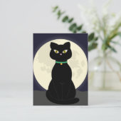 黒猫アートナイトムーンポストカード ポストカード (スタンド正面)