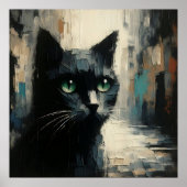 黒猫アートポスター ポスター (正面)