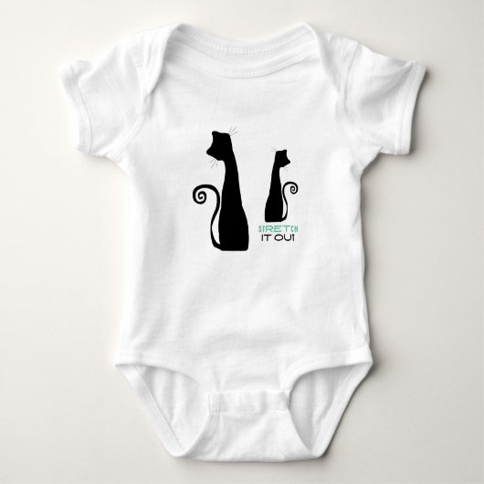 黒猫アート ベビーボディスーツ (正面)