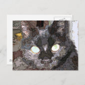 黒猫アーポップ・アートのト ポストカード (正面/裏面)