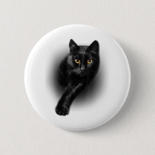 黒猫イエローアイキャッツ 缶バッジ (正面)