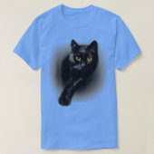 黒猫イエローアイキャッツEeギフト Tシャツ (デザイン正面)