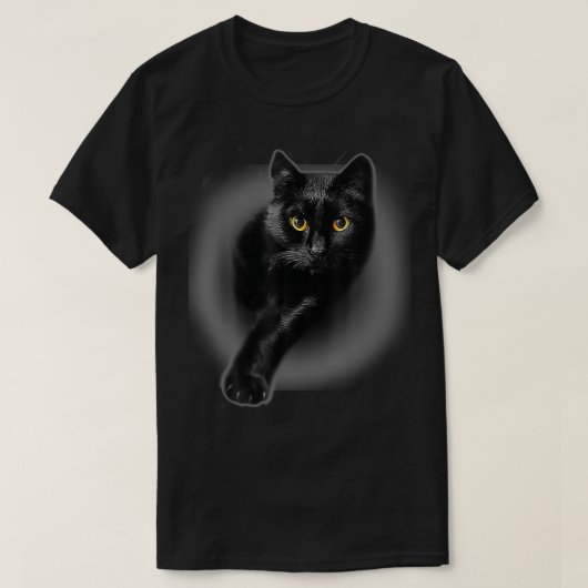黒猫イエローアイズキャッツ Tシャツ (デザイン正面)