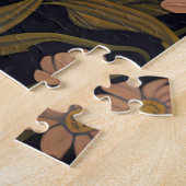 黒猫イエローアイズヴィンテージ花 ジグソーパズル (側面)