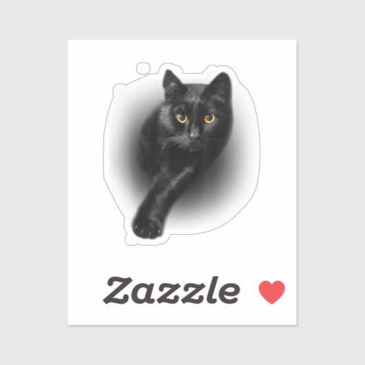 黒猫イエローアイズTシャツ猫ティー シール (シート)