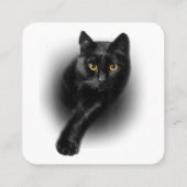 黒猫イエローアイズTシャツ猫ティー スクエア名刺 (裏面)