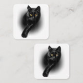 黒猫イエローアイズTシャツ猫ティー スクエア名刺 (正面/裏面)