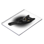 黒猫イエローアイズTシャツ猫ティー ノートブック (左側)