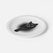 黒猫イエローアイズTシャツ猫ティー ペーパープレート (アングル)