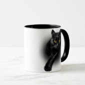 黒猫イエローアイズTシャツ猫ティー マグカップ (正面右)