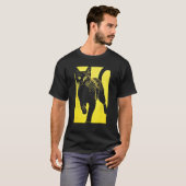 黒猫イエロープリント Tシャツ (正面フル)