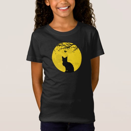 黒猫イエロームーン Tシャツ (正面)