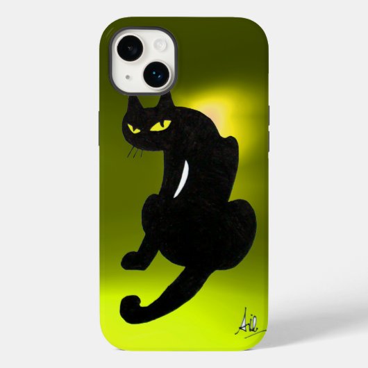 黒猫イエロー Case-Mate iPhoneケース (裏面)