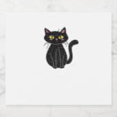 黒猫イラストレーションかわいい猫クラシックT- スパークリングワインラベル (シングルラベル)