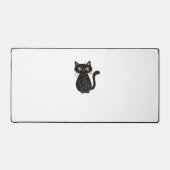 黒猫イラストレーションかわいい猫クラシックT- デスクマット (正面)
