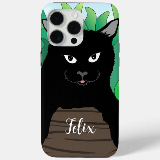 黒猫イラストレーションケースメイトiPhoneケース Case-Mate iPhoneケース (裏面)