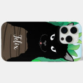 黒猫イラストレーションケースメイトiPhoneケース Case-Mate iPhoneケース (裏面 (横))