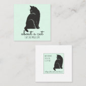黒猫イラストレーション気に猫 スクエア名刺 (正面/裏面)