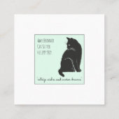 黒猫イラストレーション気に猫 スクエア名刺 (裏面)