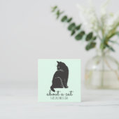 黒猫イラストレーション気に猫 スクエア名刺 (スタンド正面)