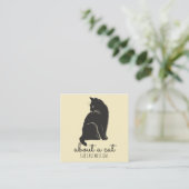 黒猫イラストレーション気に猫 スクエア名刺 (スタンド正面)