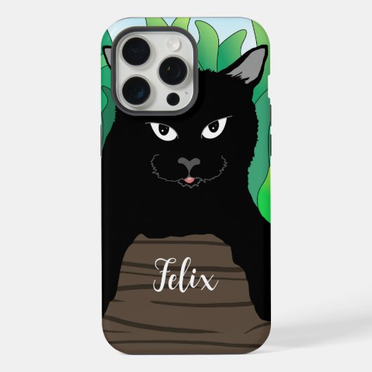 黒猫イラスト Case-Mate iPhoneケース iPhone 15 Pro Maxケース (裏面)