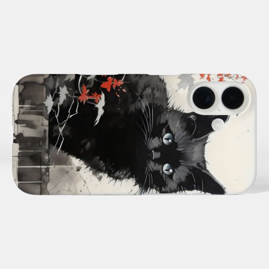 黒猫インク Case-Mate iPhoneケース (裏面 (横))