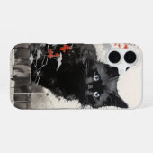 黒猫インク iPhone 16ケース (裏面横)