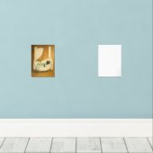 黒猫インザクローフット浴槽アートプリント (ウッドフロア)