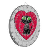 黒猫イン赤いハート ダーツボード (正面左)