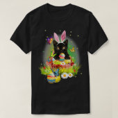 黒猫イースターデイバニー卵コスチュームのギフトメンズ Tシャツ (デザイン正面)
