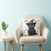 黒猫ウィッチハットハロウィーン秋不気味かわいい クッション (椅子)