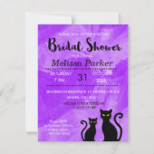 黒猫ウィッチーハロウィーンブライダルシャワーパーティー 招待状 (正面)