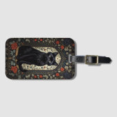 黒猫ウィリアム・モリスインスパイア ラゲッジタグ (正面横)