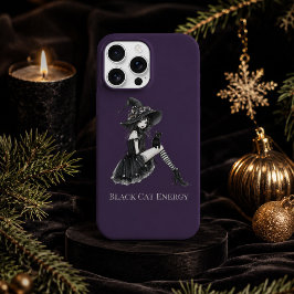 黒猫エネルギーのゴシックウィッチフォンケース iPhone 15ケース
